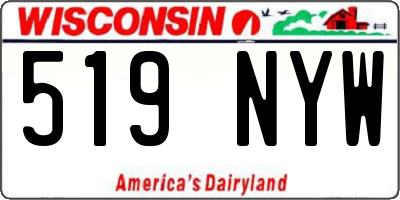 WI license plate 519NYW