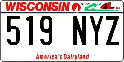 WI license plate 519NYZ