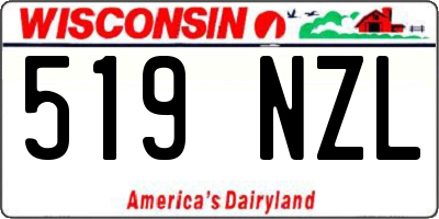 WI license plate 519NZL