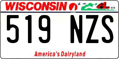 WI license plate 519NZS