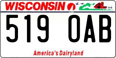 WI license plate 519OAB