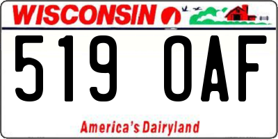 WI license plate 519OAF