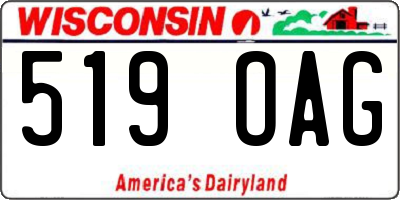 WI license plate 519OAG
