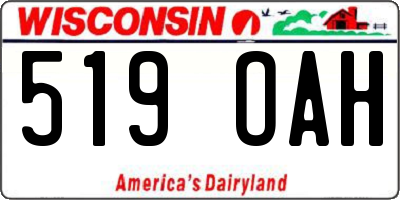 WI license plate 519OAH