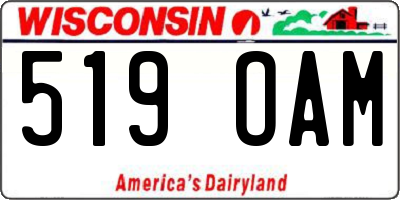 WI license plate 519OAM