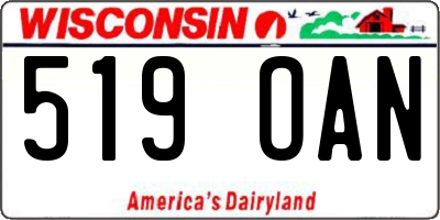 WI license plate 519OAN