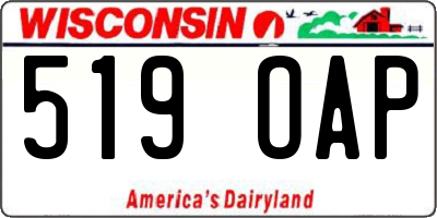 WI license plate 519OAP