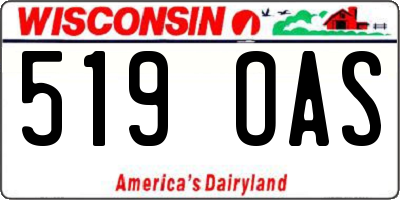 WI license plate 519OAS