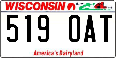 WI license plate 519OAT