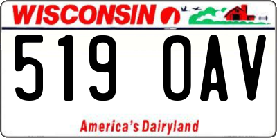 WI license plate 519OAV