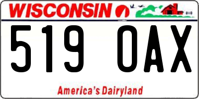 WI license plate 519OAX