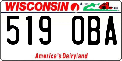 WI license plate 519OBA