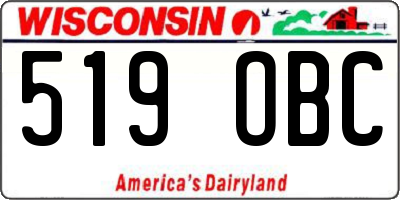WI license plate 519OBC