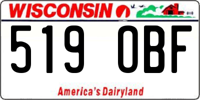 WI license plate 519OBF