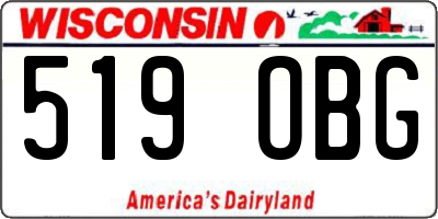WI license plate 519OBG