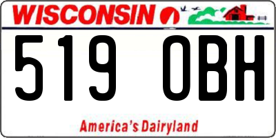 WI license plate 519OBH