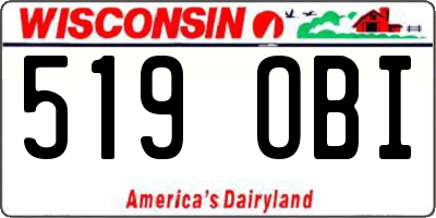 WI license plate 519OBI