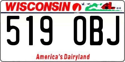 WI license plate 519OBJ