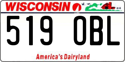 WI license plate 519OBL