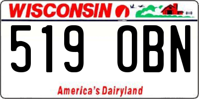 WI license plate 519OBN