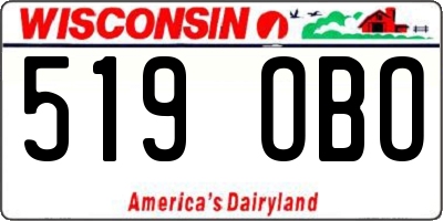 WI license plate 519OBO