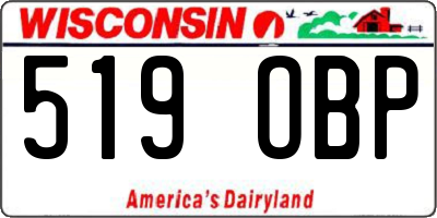 WI license plate 519OBP