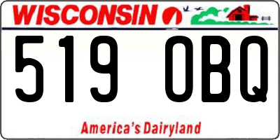 WI license plate 519OBQ