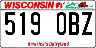 WI license plate 519OBZ
