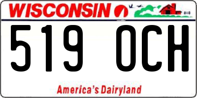 WI license plate 519OCH