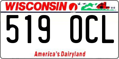 WI license plate 519OCL