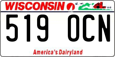 WI license plate 519OCN