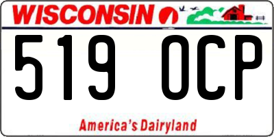 WI license plate 519OCP