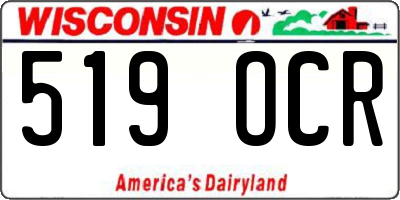 WI license plate 519OCR