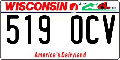 WI license plate 519OCV