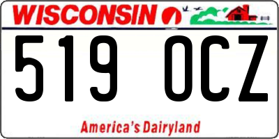 WI license plate 519OCZ