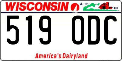 WI license plate 519ODC