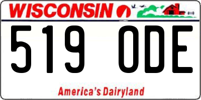 WI license plate 519ODE