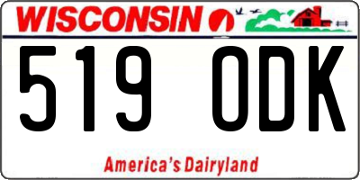 WI license plate 519ODK