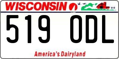 WI license plate 519ODL