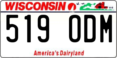 WI license plate 519ODM