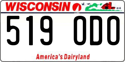WI license plate 519ODO