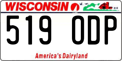 WI license plate 519ODP