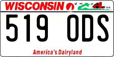 WI license plate 519ODS