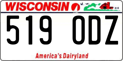 WI license plate 519ODZ