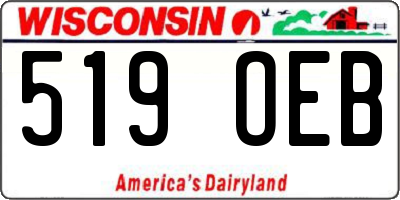WI license plate 519OEB