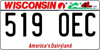 WI license plate 519OEC