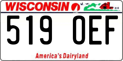 WI license plate 519OEF