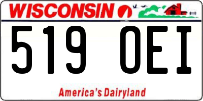 WI license plate 519OEI