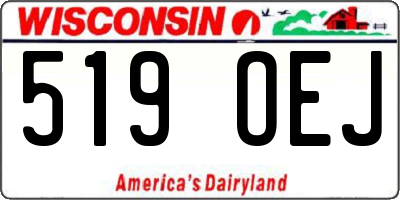WI license plate 519OEJ