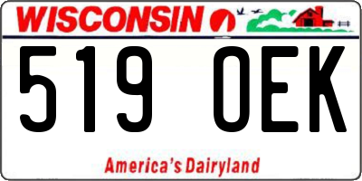 WI license plate 519OEK